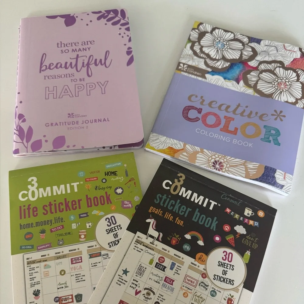 Erin Condren Purple Gratitude Journal and Creative Color Book Set